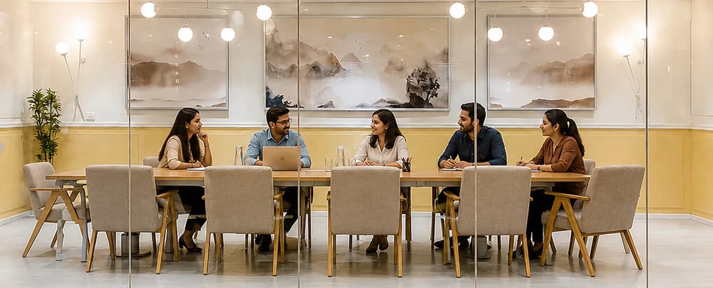 Bright, contemporary coworking workspace